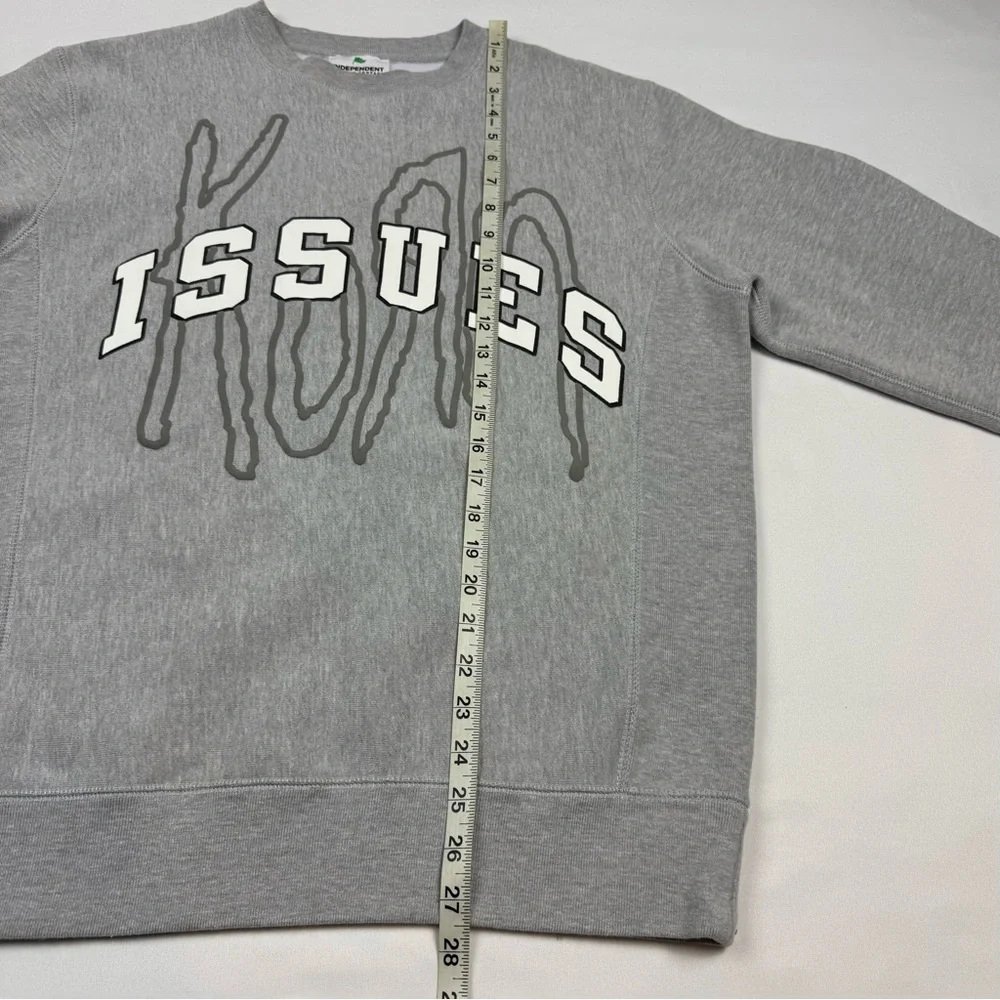 Korn Issues Mens Crewneck Sweatshirt Sz Small Grey Double Sided Nu Metal Band B7